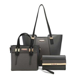 Nikky Bessie 3-Piece Shopper Bag Set NK12313 Grey